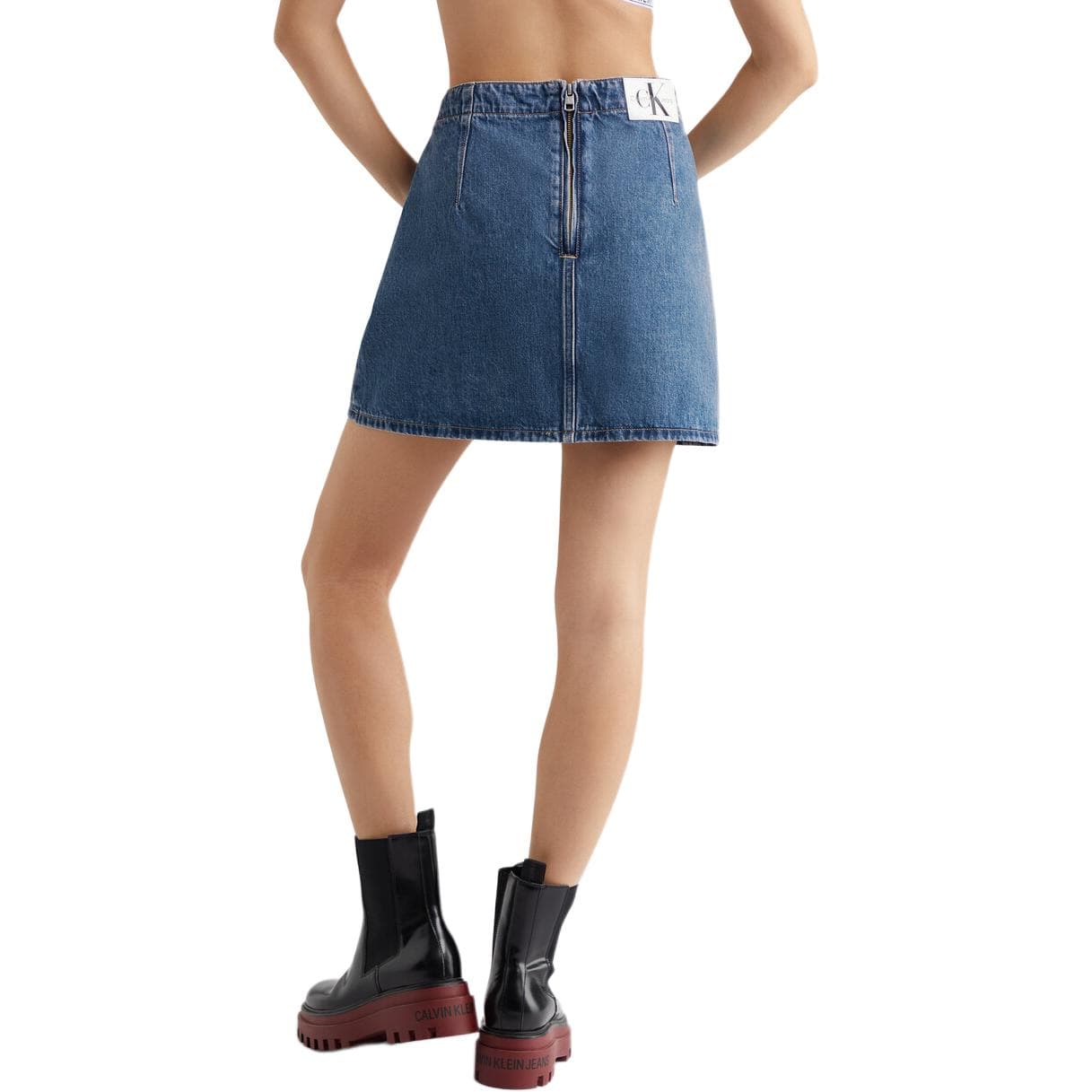 Calvin Klein Highrise Aline Denim Miniskirt