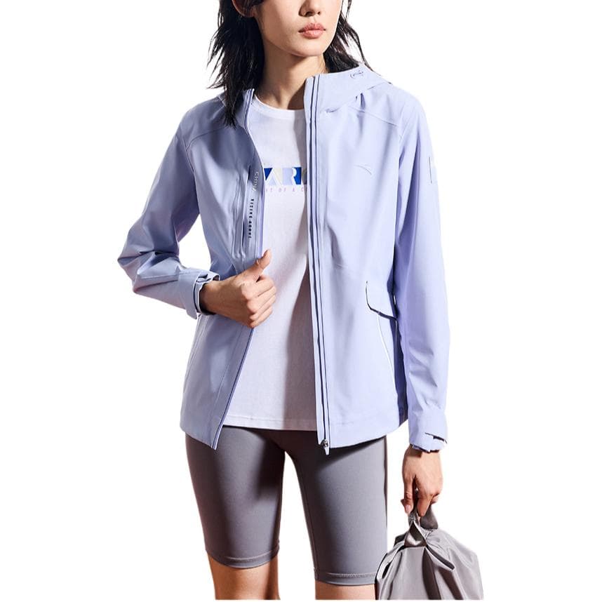 Anta Variety Collection Windproof Waterproof Breathable Windbreaker Jacket Light Fragrant Purple