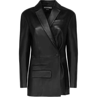 Jacquemus La Veste Tibau Cuir Blazer 'Black'