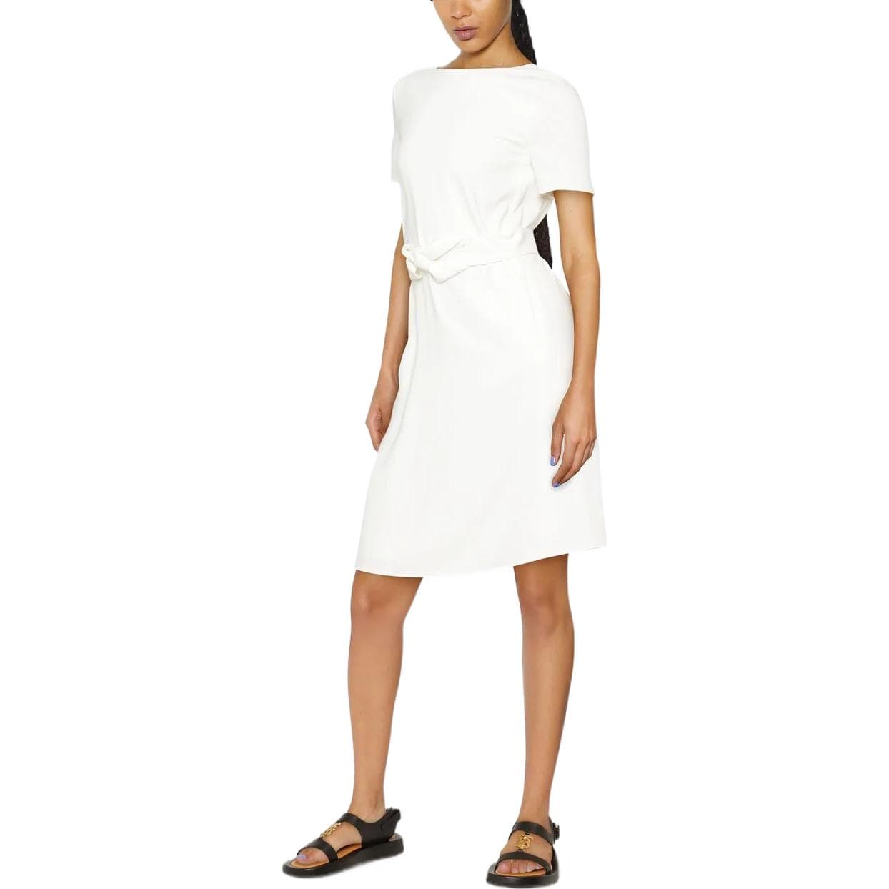 EMPORIO ARMANI SS22 Short Sleeved Dress White