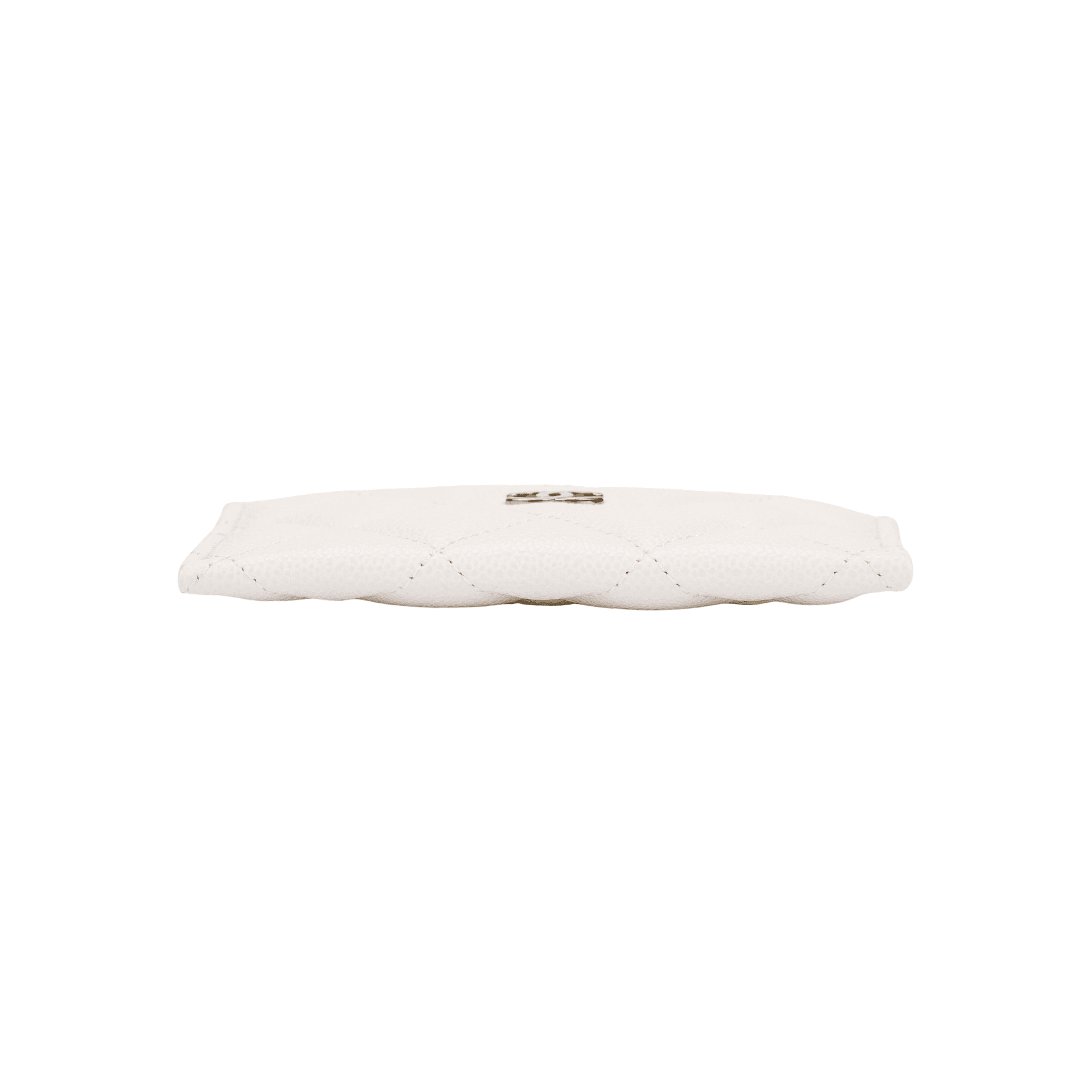 CHANEL Grain Calfskin Coin Purse, Card Holder Regular White