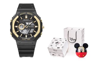 Disney Mickey Series Quartz Movement Resin Strap Watch Black Dial