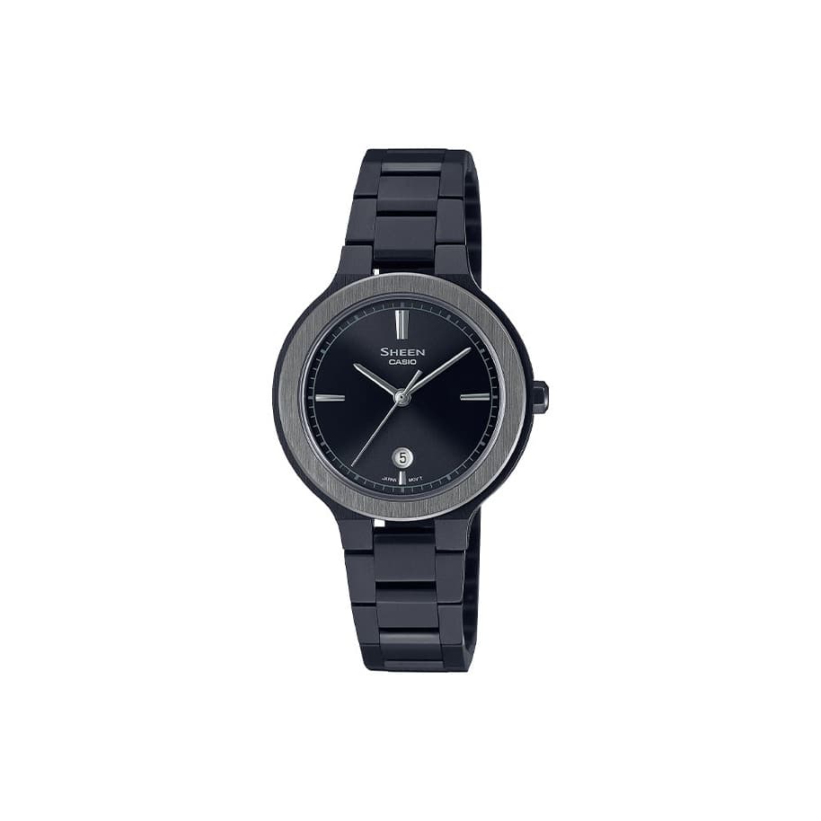 CASIO SHEEN Quartz Movement Stainless Steel Strap Watch Watch Black Dial Black Dial