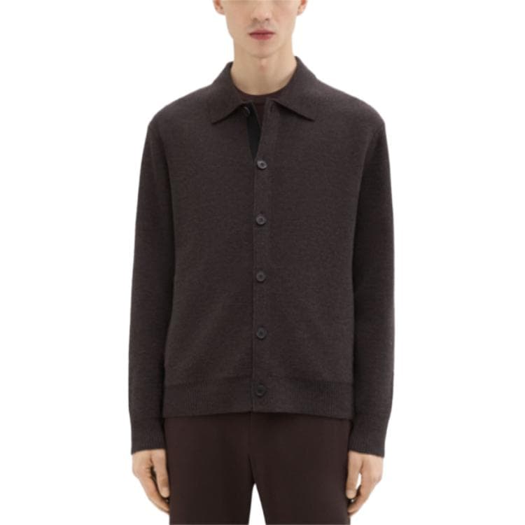 THEORY Sweaters Walnut Lapel Moderate Cardigan