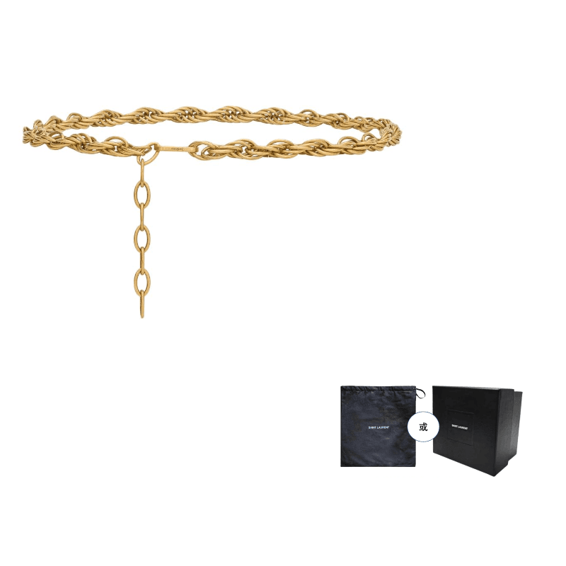 SAINT LAURENT Brass Waist Chains Gold 1CM Gold