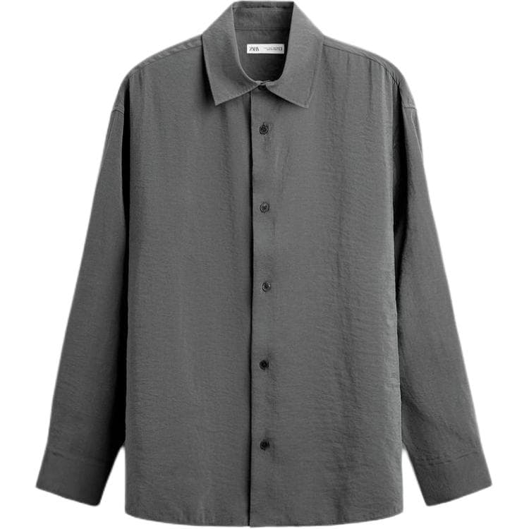 ZARA Shirts Light Gray Lapel Moderate Other