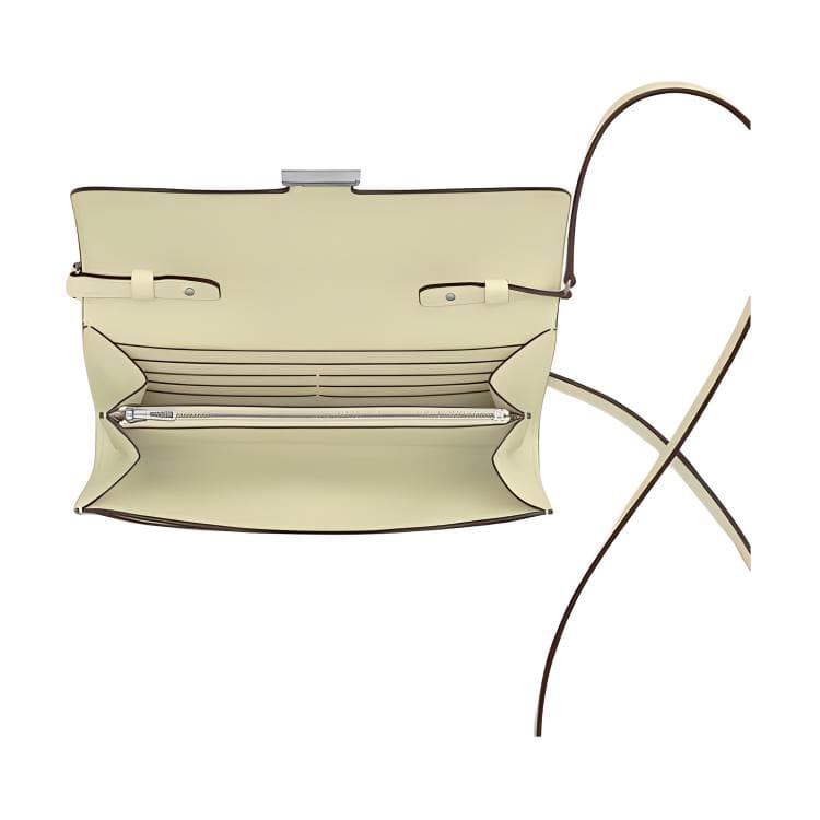 HERMES Epsom Calfskin Shoulder Bag, Crossbody Bag, Wallet Beige Yellow