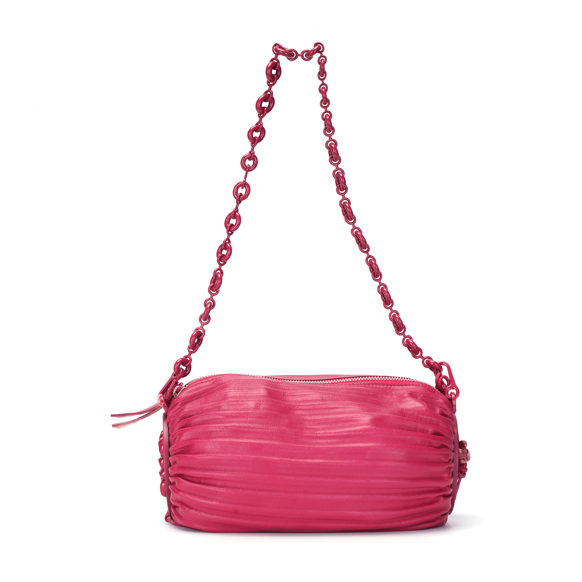 LOEWE Bracelet Pouch In Pleated Nappa Ruby Red Glaze Basic Set (Bag+Dust Bag)