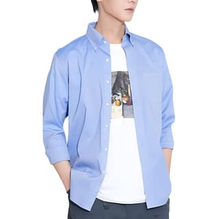 UNIQLO Shirts 64 Lake Blue Pointed Collar Moderate Other