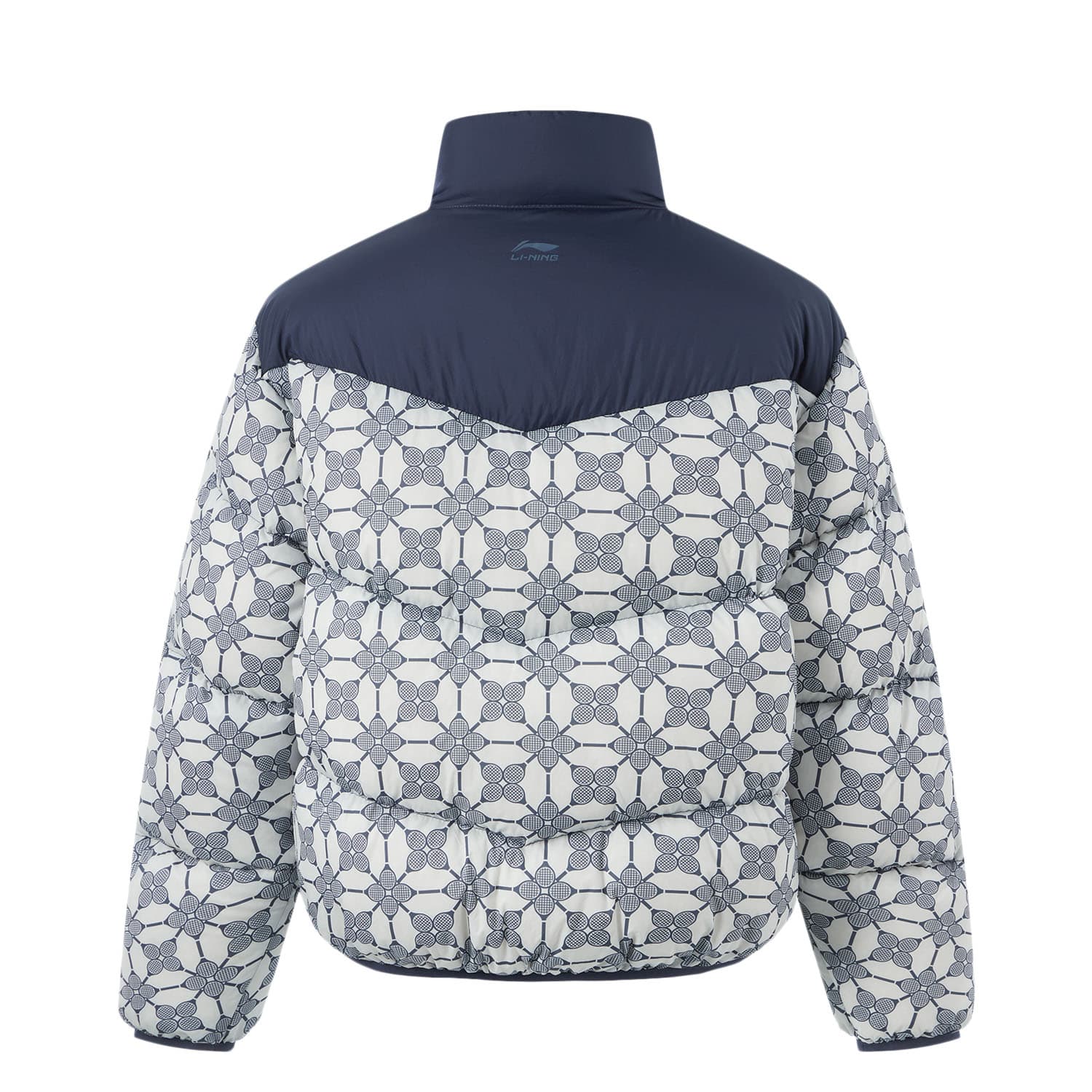 Li Ning Sports Life Collection Down Jacket Standard White/Dark Iris Blue All Over Print