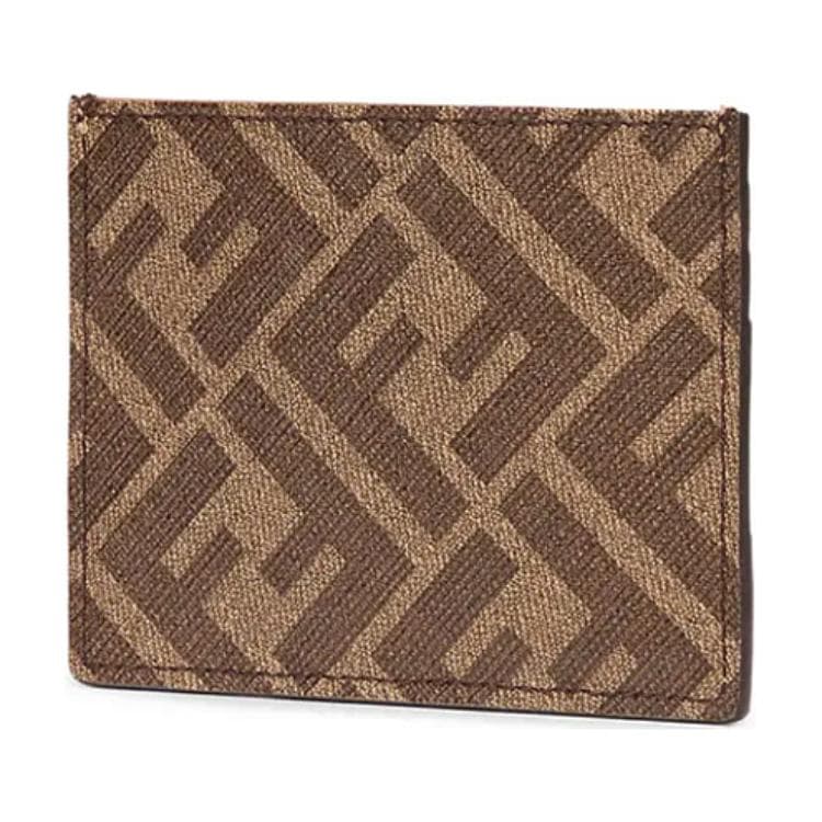 FENDI Canvas Card Holder Card Holder Brown