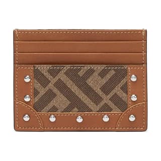 FENDI Canvas Card Holder Card Holder Brown