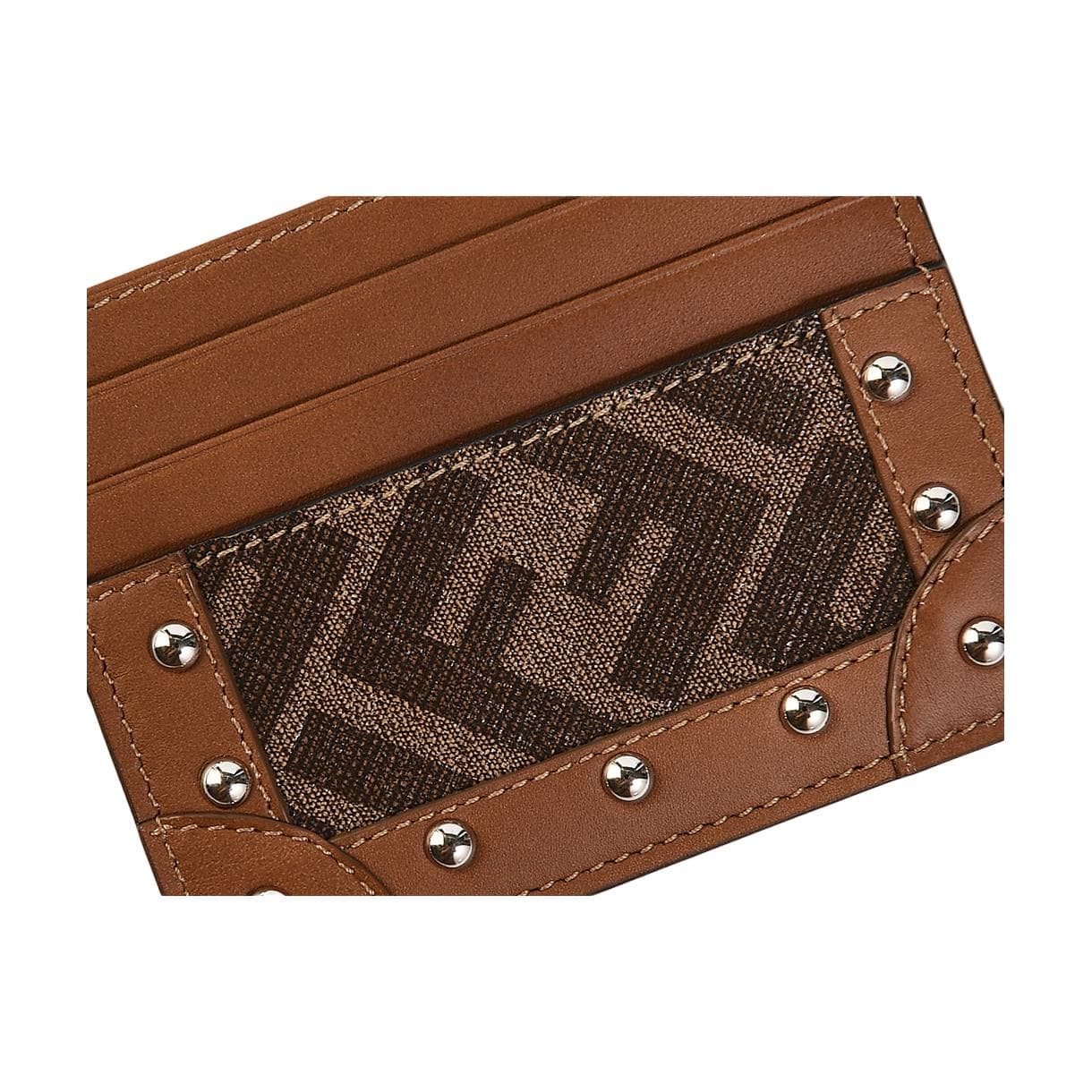 FENDI Canvas Card Holder Card Holder Brown