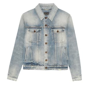 SAINT LAURENT Boyfriend Denim Jacket Hilton Sky Blue