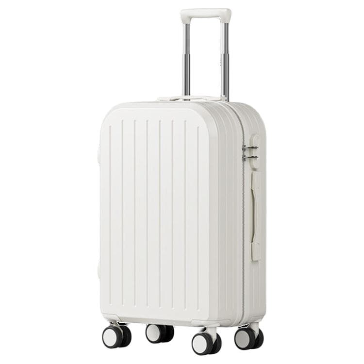 JIANMU ABS Plastic Luggage Suitcase 20 Inch, 24 Inch, 26 Inch, 22 Inch, 28 Inch Ivory[Single Box]