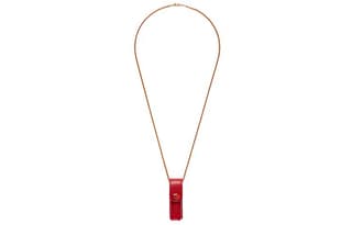 GUCCI Lipstick Closure Red Envelope Shoulder Bag Necklace Pouch Red