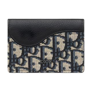 DIOR Grained Calfskin Card Holder Beige & Black