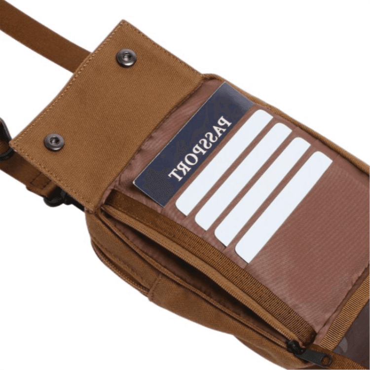 Carhartt WIP Ramidus Collaboration Cotton Shoulder Bag, Crossbody Bag, Wallet Regular Brown