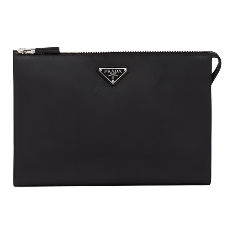 PRADA Saffiano Clutch Black Basic Set (Bag)