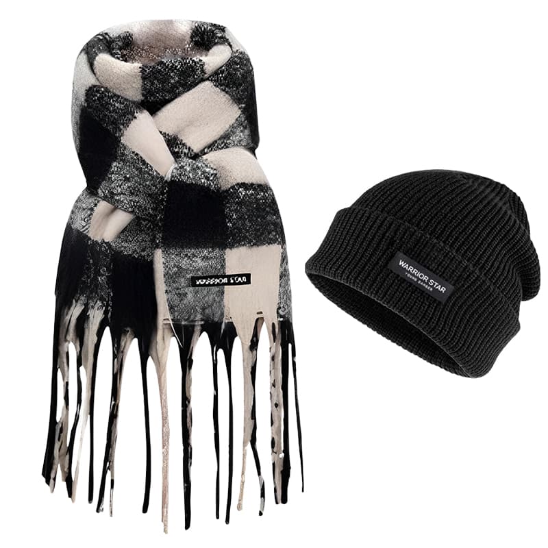 Warrior Polyester Knit Scarf+Hat[Warm Two-Piece Set]
