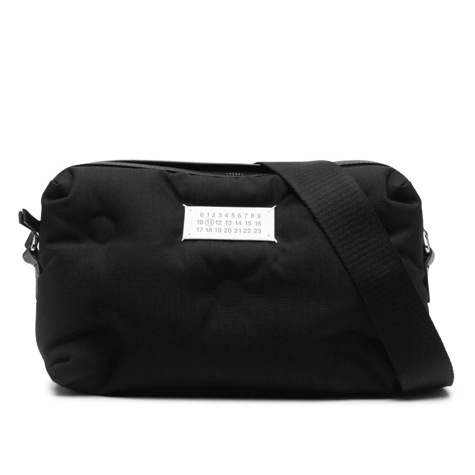 Maison Margiela Calfskin Crossbody Bag, Shoulder Bag Black Black