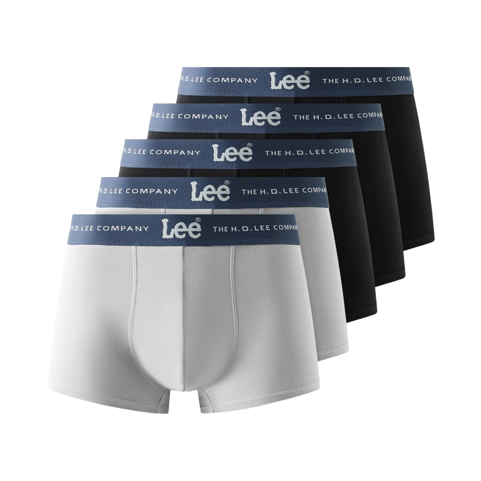 Lee Hui Guang 2 Underpants Gift Box Set Included Black+Black+Black+Gray+Gray (Box 5 Pcs)