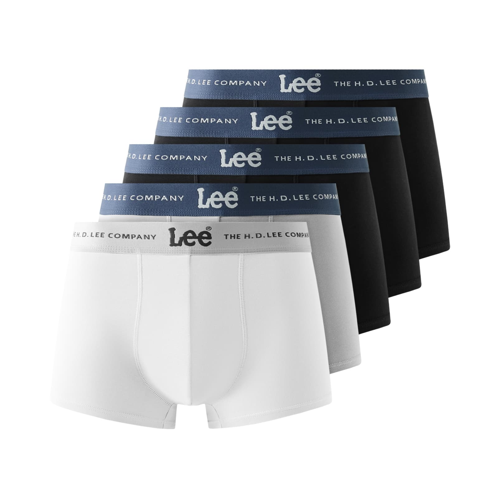 Lee Hui Guang 2 Underpants Gift Box Set Included Black+Black+Black+Gray+White (Box 5 Pcs)