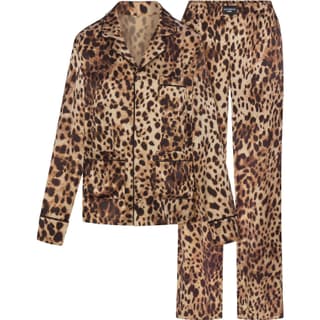Skims X Dolce&Gabbana Cotton Jersey Long Sleeve T Shirt Leopard