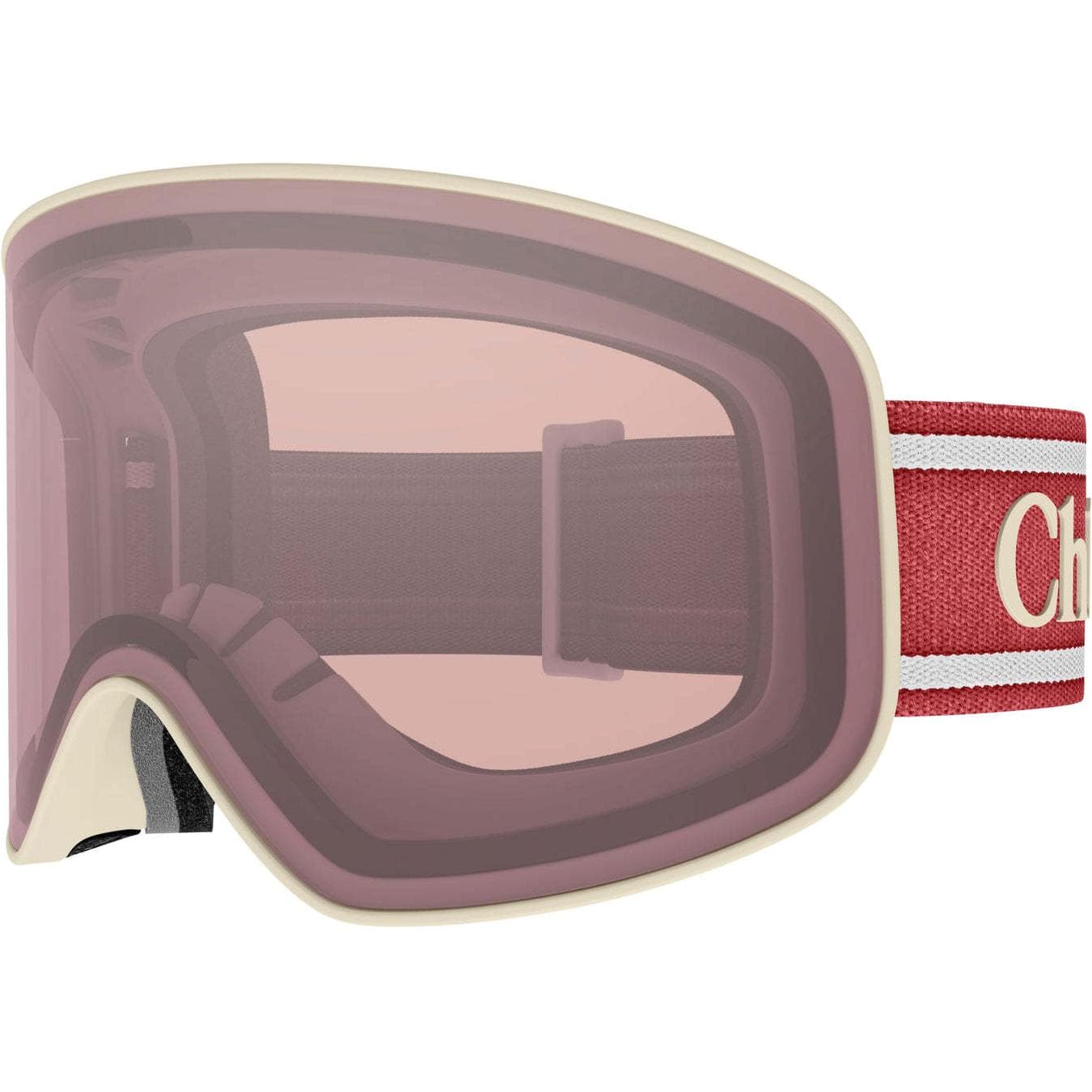 Chloe CH0072S Glare glare Ski Goggles Ivory Frame+Pink Lens