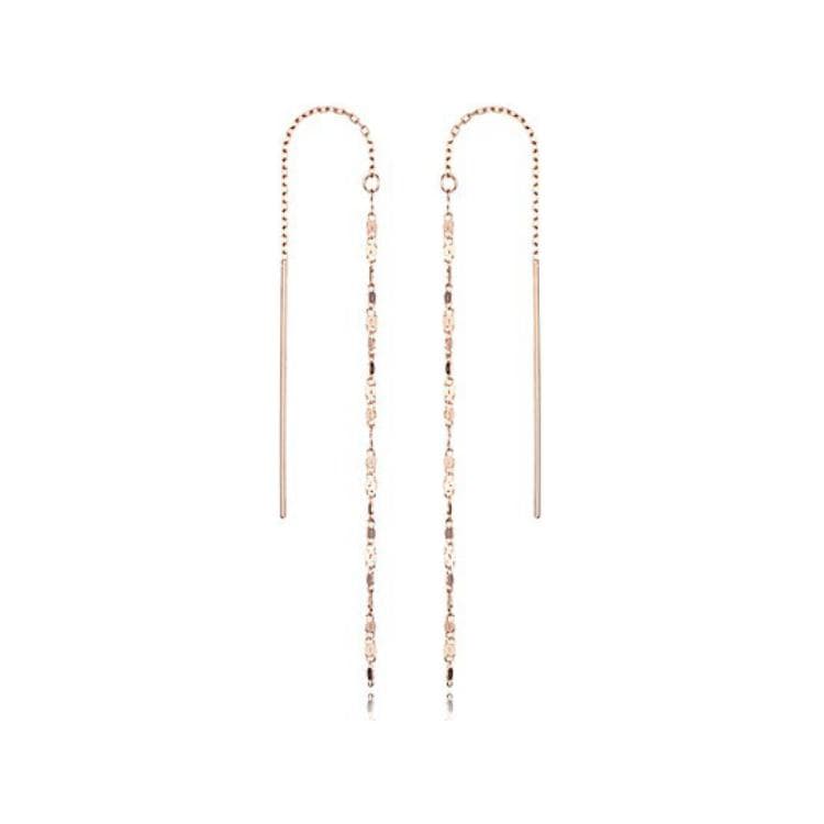 HAESOO.L 925 Sterling Silver Drop Earrings Rose Gold Rose Gold