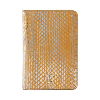 PINKO Snake Skin Passport Holder Yellow