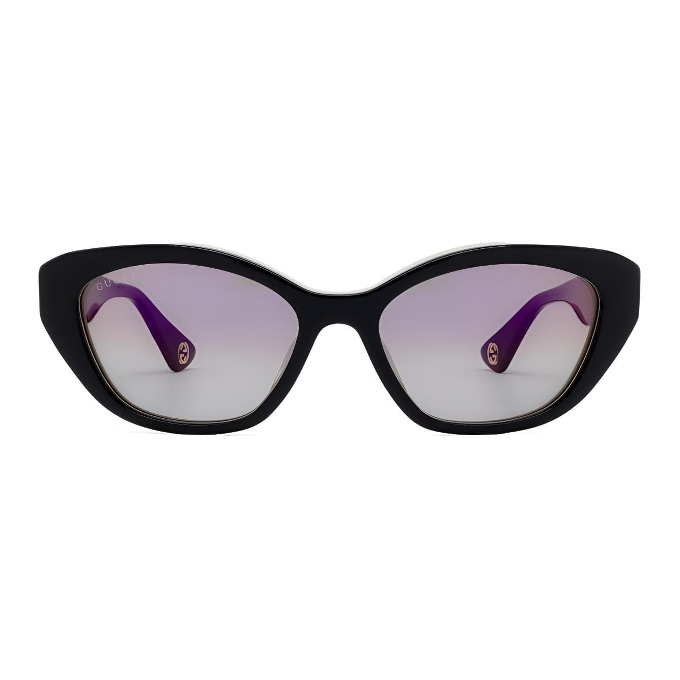 GUCCI Irregular Shape Sunglasses Black