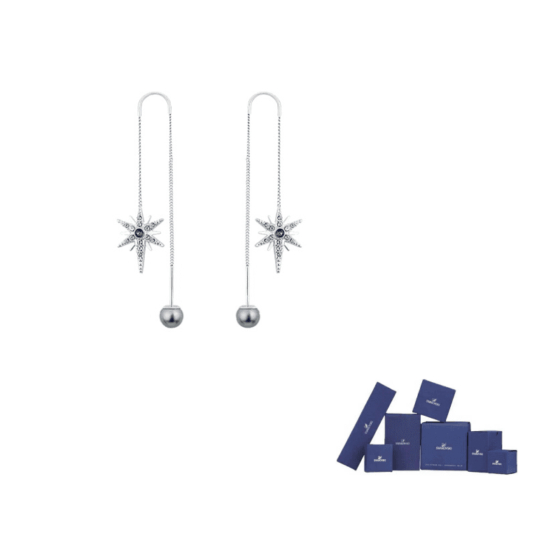Swarovski Snowflake White Gold plated Earrings Silver Silver