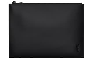 SAINT LAURENT Calfskin Tablet Bag Black