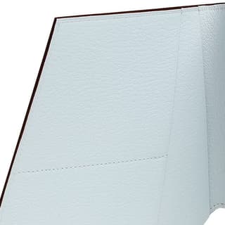 HERMES Clochette Silver Tone Buckle Mysore Goat Skin Card Holder, Wallet T0 Bleu Brume Haze Blue