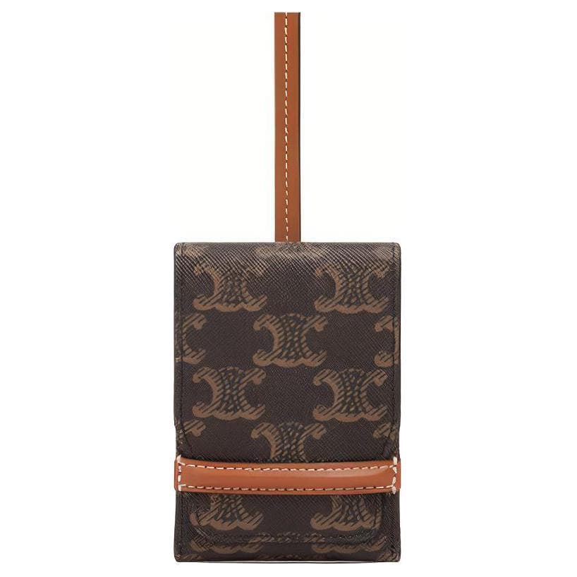 CELINE Triomphe Canvas With Calfskin Bag Accessory Tawny