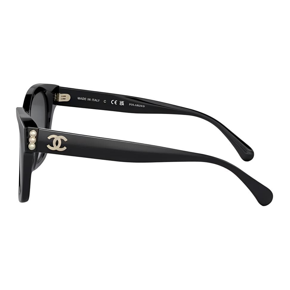 CHANEL Irregular Shape Sunglasses Black