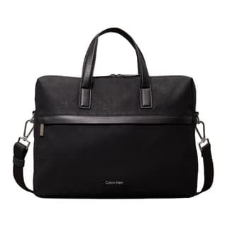 CALVIN KLEIN Polyurethane With Polyester One Shoulder Crossbody Handheld Laptop Bag Black