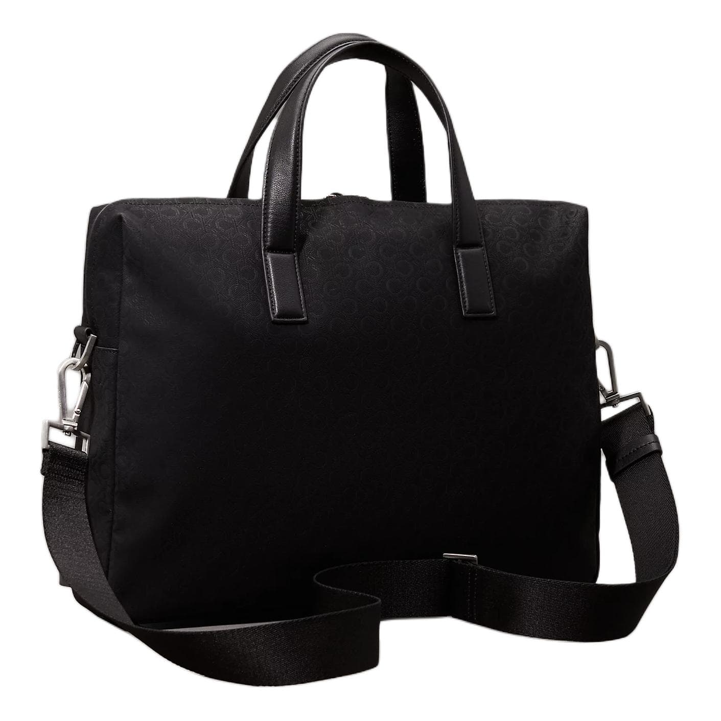 CALVIN KLEIN Polyurethane With Polyester One Shoulder Crossbody Handheld Laptop Bag Black
