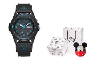 Disney Mickey Series Quartz Movement Silicone Strap Watch Black Dial