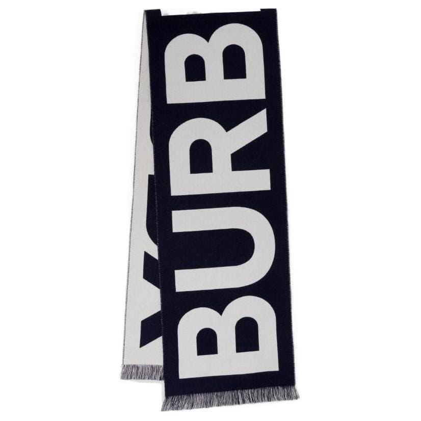 Burberry Logo Jacquard Frayed Edge Scarf
