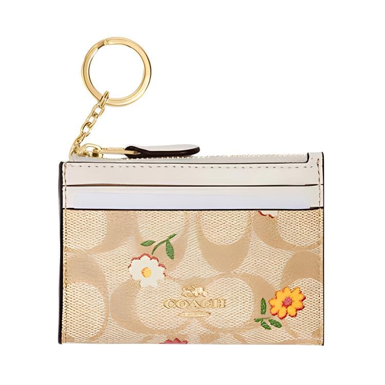 COACH Skinny Id Case Canvas With Card Holder Light Khaki Light Khaki
