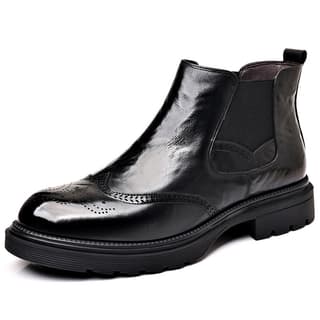 KAQIAODI Cow Ankle Length Chelsea Black