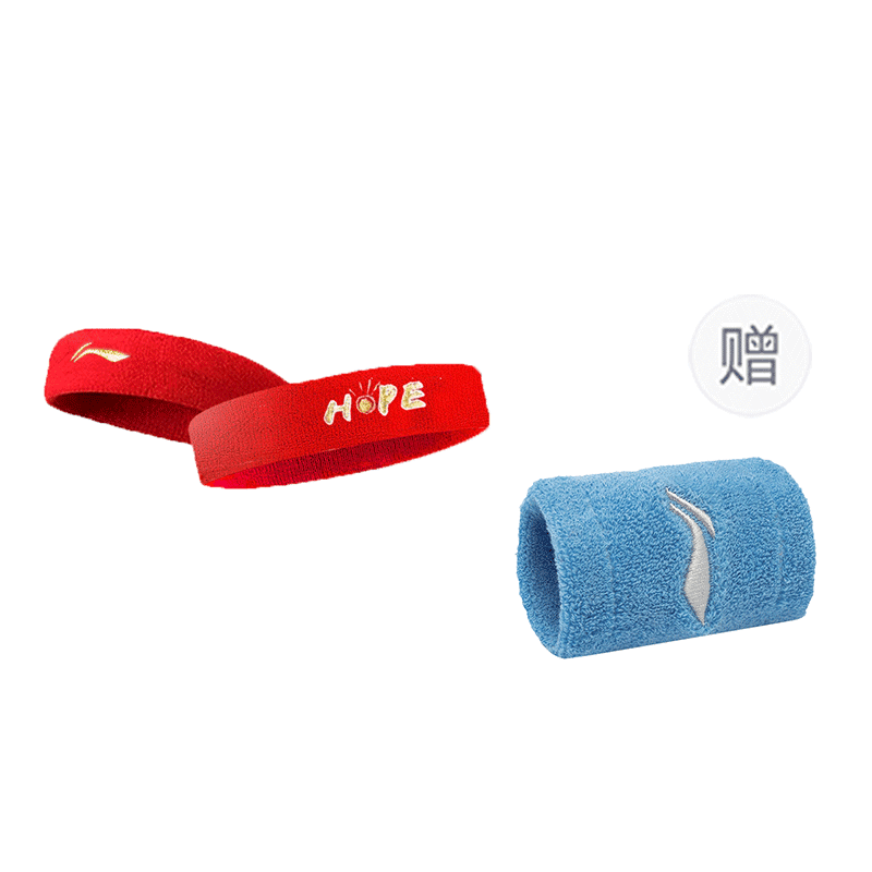 Red Hair Band+Moonlight Blue Wrist Brace 2