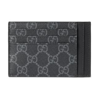 GUCCI GG Emblem Fabric Card Holder Black