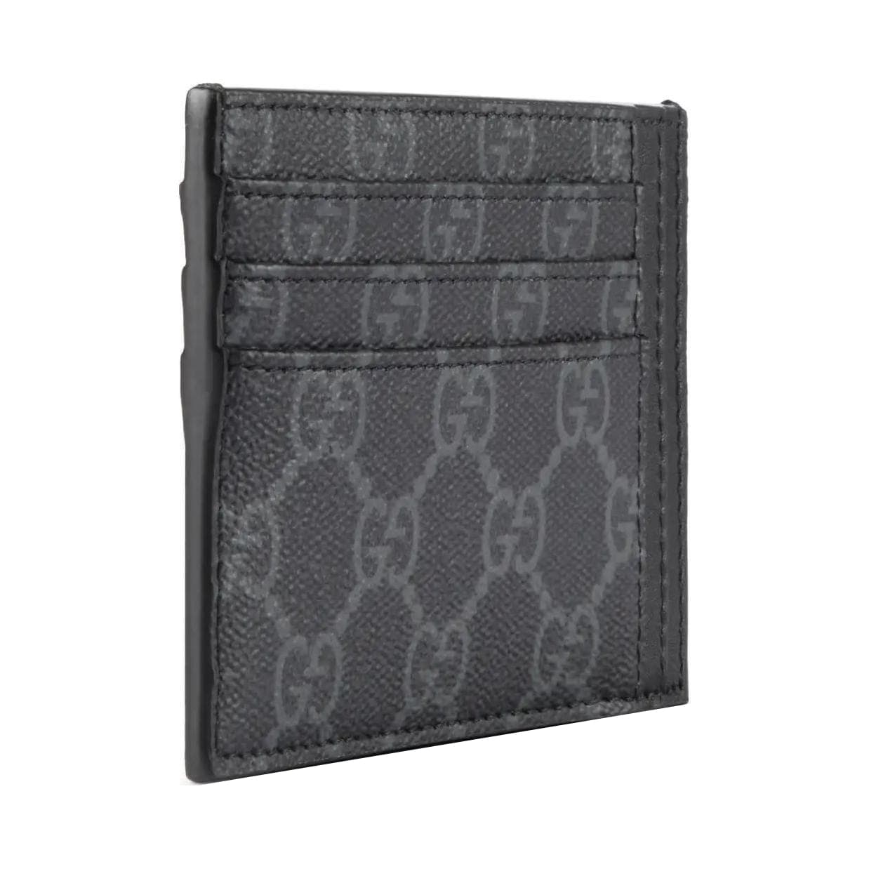 GUCCI GG Emblem Fabric Card Holder Black