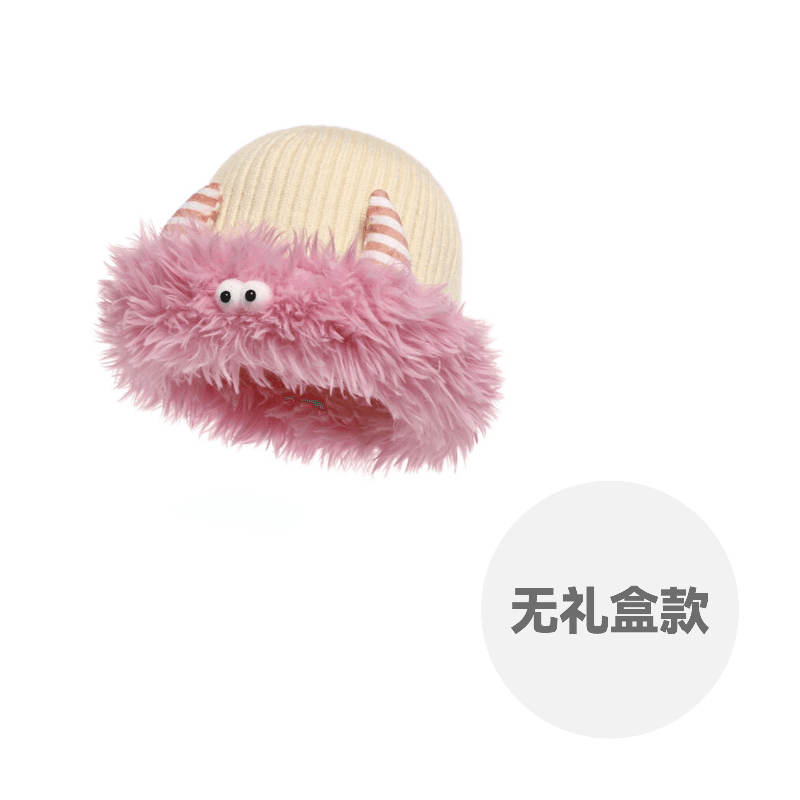 FREE RABBITⅡ Yarn Pullover Hat Pink & Beige