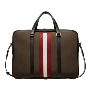 BALLY Code Nylon Portable One Shoulder Crossbody Briefcase Green