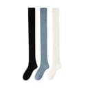 [overTheKnee Socks 3Pack]Black+Navy Blue+White