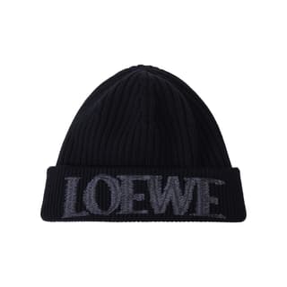 LOEWE Logo Embroidered Ribbed Knit Beanie